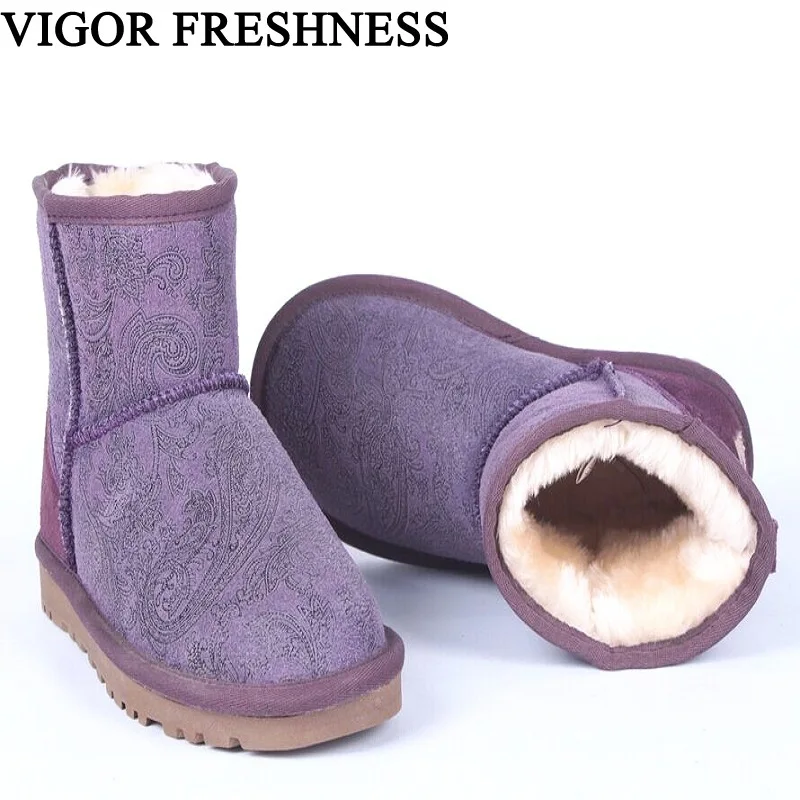 

VIGOR FRESHNESS Hot Australian Ankle Boots Genuine Leather Shoes Woman Snow Boots Winter Women Shoes Plush Boots Phoenix SN61