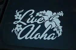 Гавайская Наклейка виниловая штампованная заготовка наклейка LIVE ALOHA Window Home Deco JDM 15 см