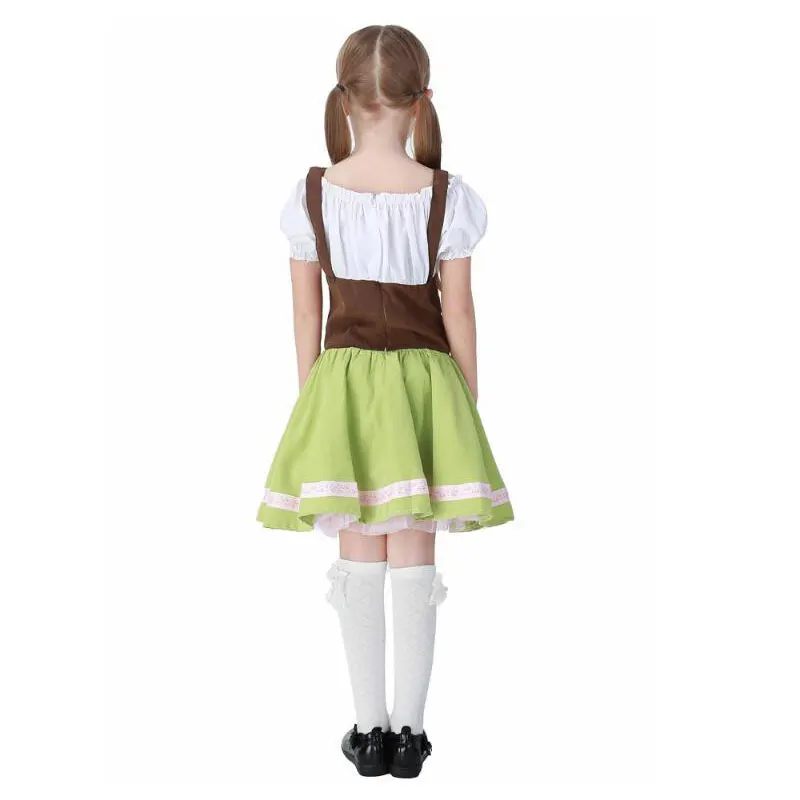 Немецкий Октоберфест; Детский костюм для девочек; Bavaria; Детский костюм на Хэллоуин; костюм горничной Хайди дирндль