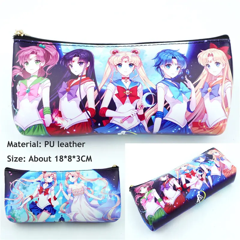 

Cute Anime Sailor Moon PU Zipper Pencil Case Student Stationery bag School Pen bag Makeup Case Cosmetic Bag makeup pouch Gift