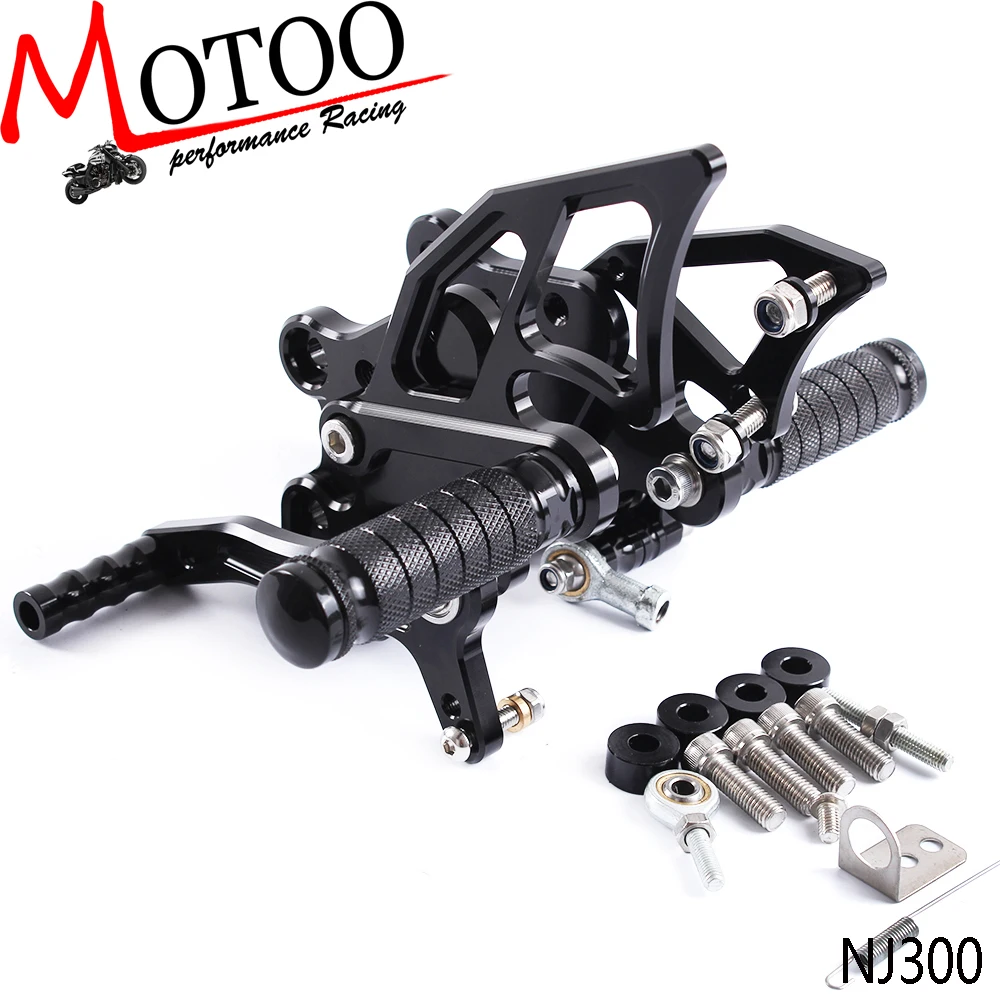 

Full CNC Aluminum Motorcycle Footpeg Adjustable Rearsets Rear Sets Foot Pegs For KAWASAKI NINJA300R NINJA 300 2013-2017