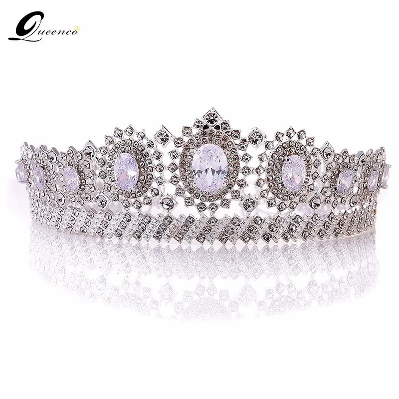 

Stunning Tiara Crystals Rhinestones Cubic Zircon Wedding Tiara CZ Bridal Queen Princess Pageant Party Crown Bridesmaids