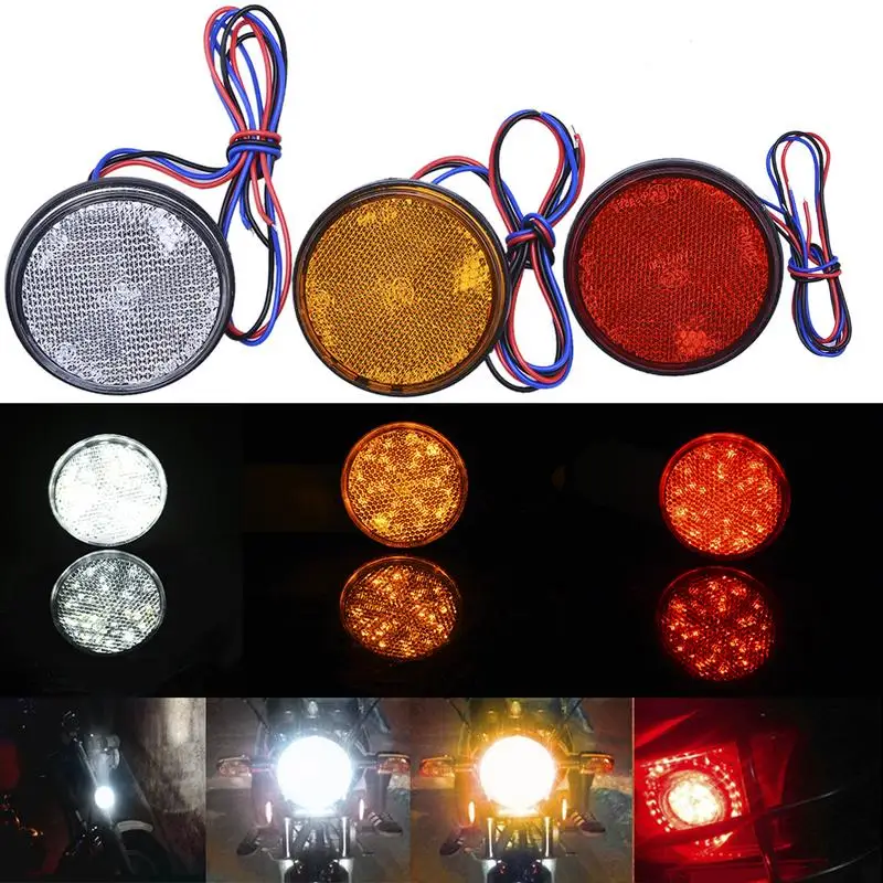 Белый/желтый/белый 24 SMD Автомобильные круглые задние фонари поворотные одиночные