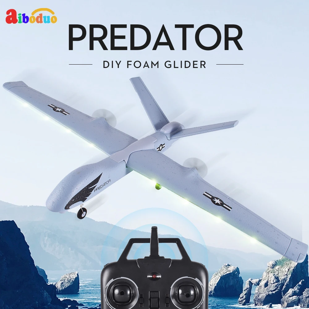 Flying Model Gliders Rc Plane 2.4g 2ch Predator Z51 Remote Control Airplane Wingspan Foam Hand Throwing Glider Toy Planes | Игрушки и