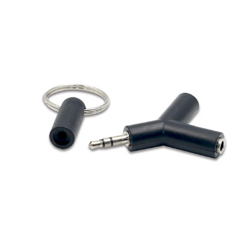 100pcs Jack 1 to 2 Double Earphone Headphone Y Splitter Cable Cord Adapter Plug For computer Mobile phone MP3 MP4 3 5mm