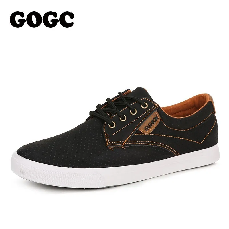 GOGC Breathable Holes Men's Casual Shoes Summer Spring Fashion Leather Shoes for Men Flat Shoes Sneakers Men Causal Footwear 759