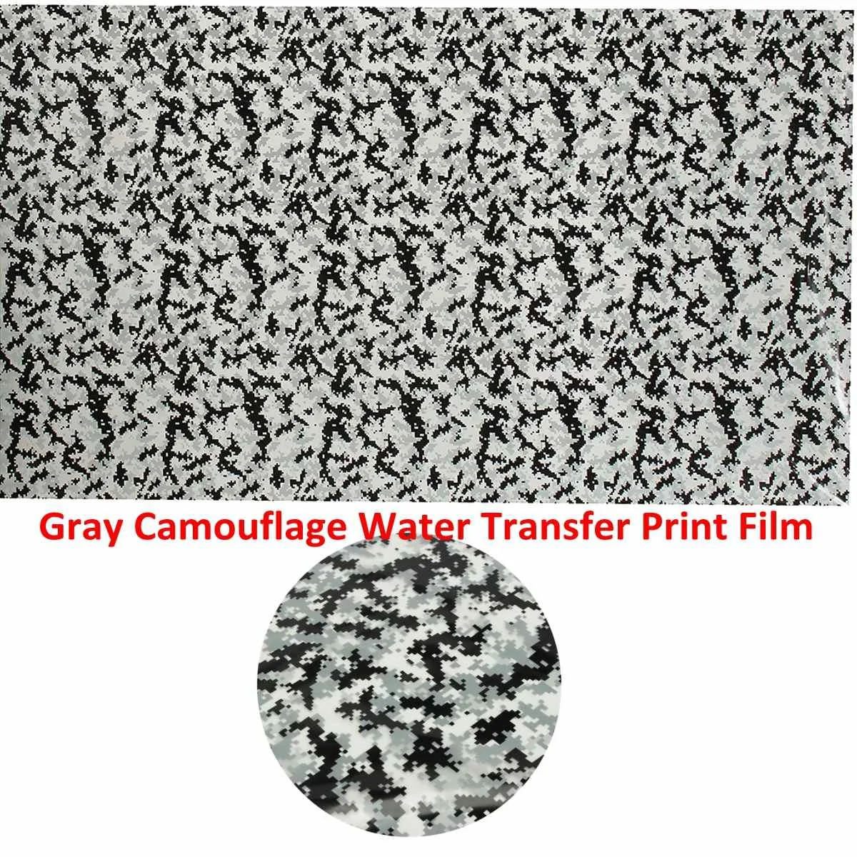

Autoleader 50x100cm Gray Camouflage Hydrographic Water Transfer Hydro Dipping DIP Print Film Decor Motorcycle Decals Stickers