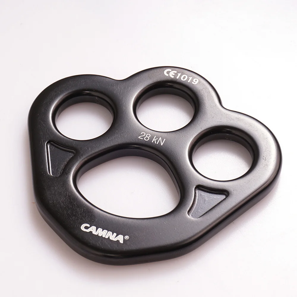 

1*Paw Rigging Plate 28KN 4-hole Paw Rigging Plate for Safety Aerial & Tree Rock Climbing Rope Black