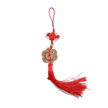 

Chinese Copper Coins Red Chinese Knot Wealth Success Lucky Coin Charm Home Car Decoration Ornaments car styling car accessories