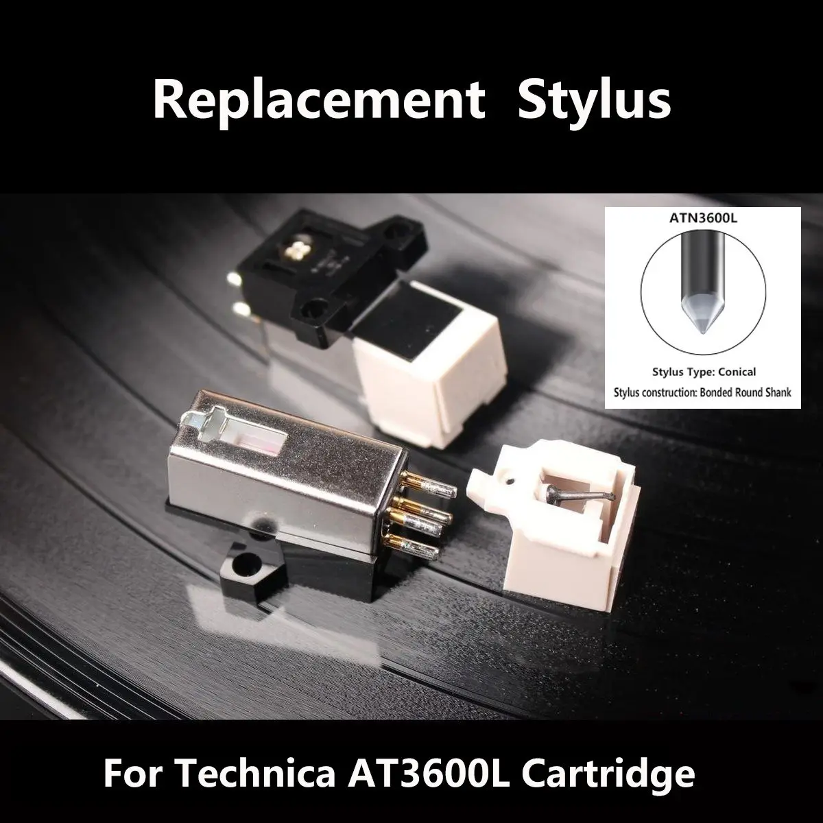 Metal Turntable Cartridge With Stylus Needles + Installation Kit Fits