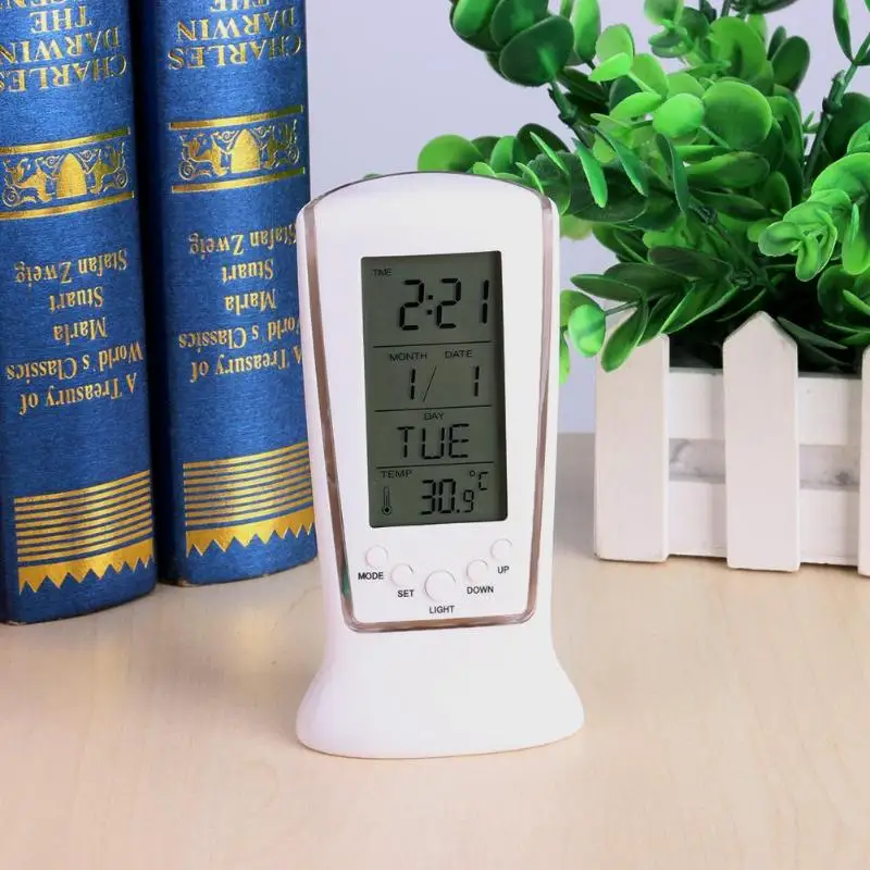 

LED Digital Alarm Clock with Blue Backlight Electronic Calendar Thermometer Gifts Desk Clock Home Decoration Alarm Clocks