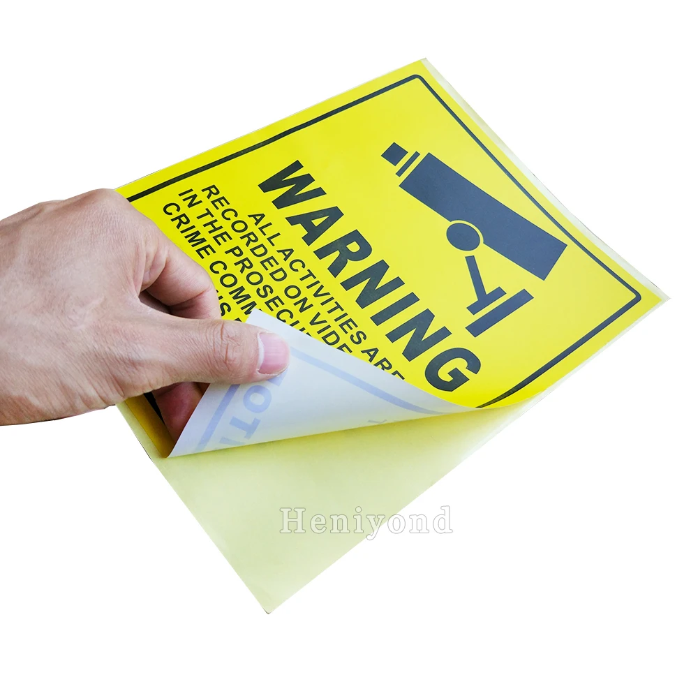 

Warning Sign Sticker 250mmx200mm Protection Premium CCTV Security DECAL Sticker 24 HOUR Camera System Video Security