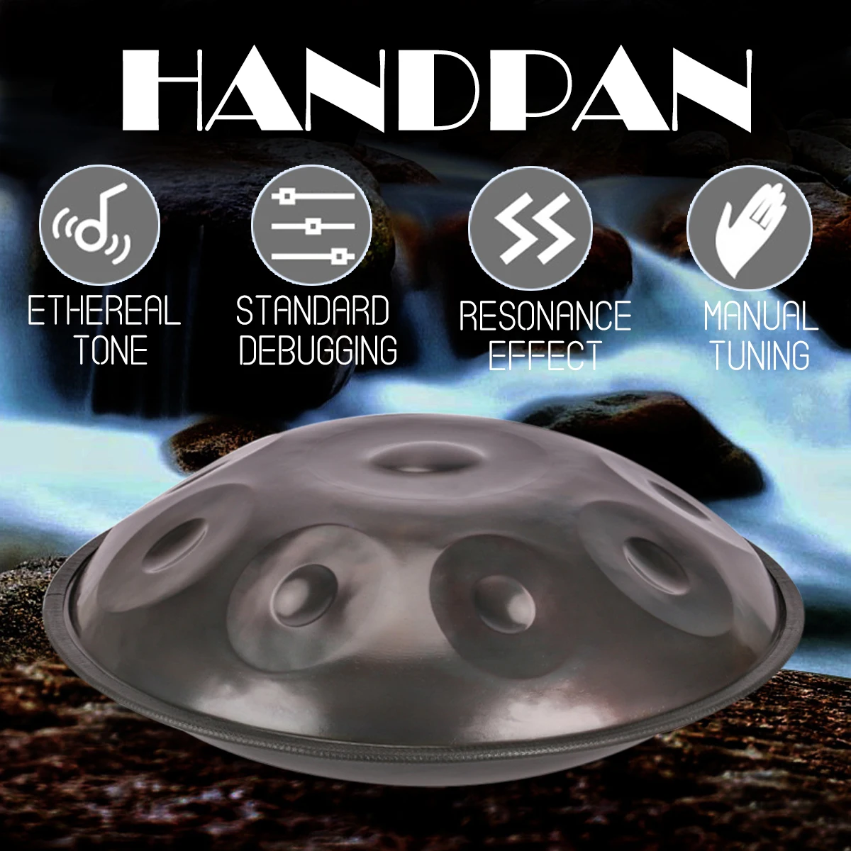 

SENRHY Handmade Handpan instrumento Antique Finish F major D Minor Hand Drum Music Hand pan Drums Percussion Musical instruments