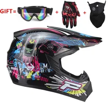 Adulto moto motocross Off Road Casco ATV Dirt bike Downhill MTB DH casco da corsa croce con spedizione goggle & guanti e maschera