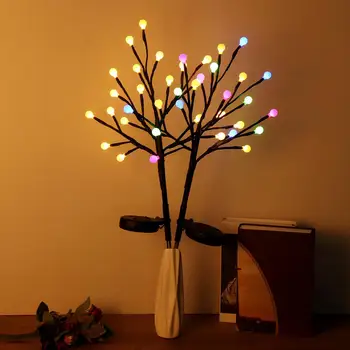

Solar Powered Round Ball Lights Tree Branch Outdoor Waterproof LED String Holiday Light for Patio Decor Warm White/Multicolor