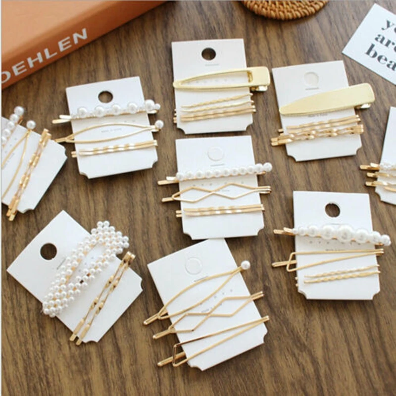

Women Fashion Pearl Hairpin Hair Clip Snap Barrette Stick Hair Accessories Gift