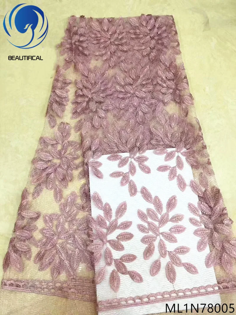 

BEAUTIFICAL embroidered fabric lace french lace tulle fabric wholesale fabric high quality lace 5 yards per lot ML1N780