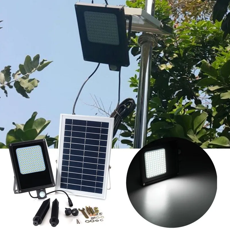 

15W LED Floodlight with Solar Powered Panel Motion Sensor Flood Lights Waterproof IP65 150 LED 3528 SMD Security Emergency