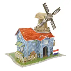 3D Бумага моделирование мини модель DIY Модель офис украшения Нидерланды пастбище кофе цветочный магазин обучения и образования