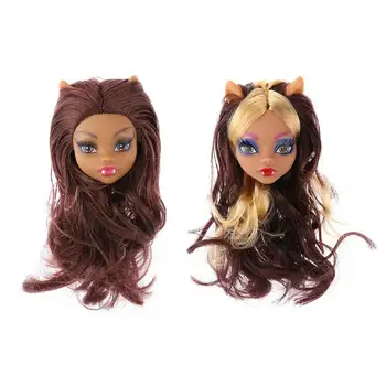 

Children Toy Monster Long Hair Doll Head Plastics DIY Doll Accessories