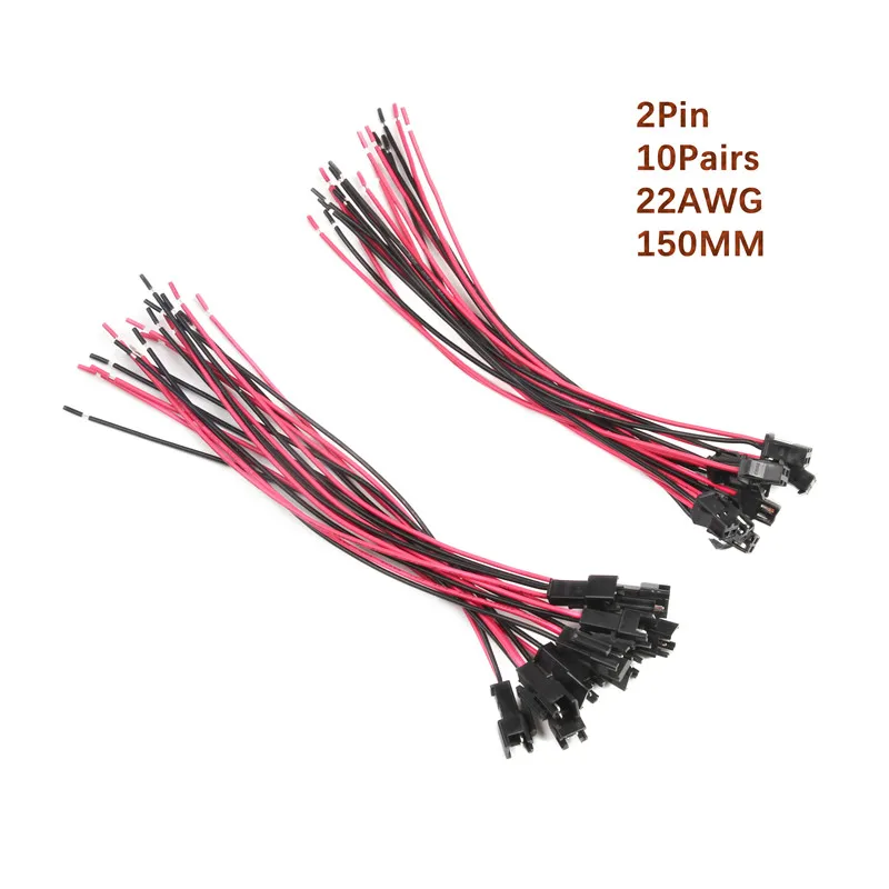 5/10 комплектов штекерных и гнездовых разъемов с проводами 22 AWG кабелей длиной 150 мм