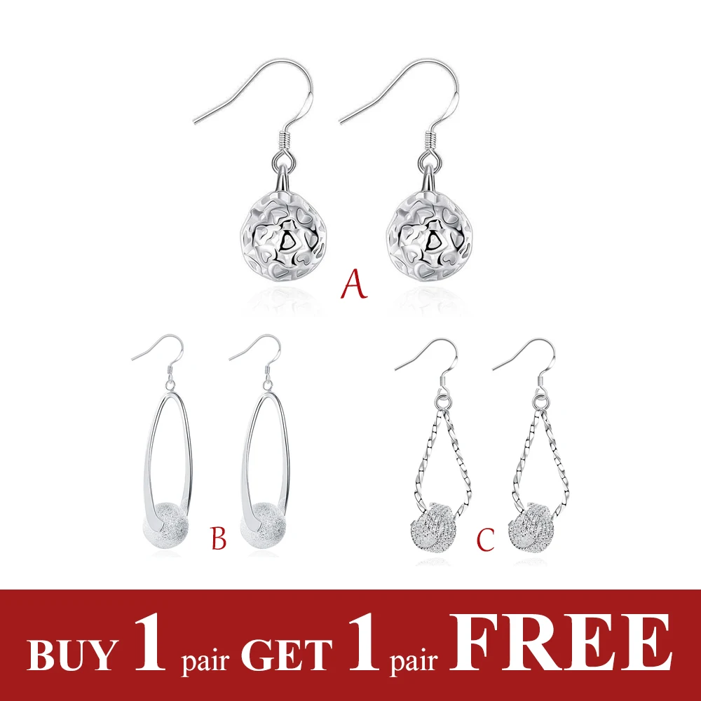 

Silver Color Simple Style Ball Shape Drop Earrings for Women Dangle Earring Suitable for Wedding and Parties Love Gift