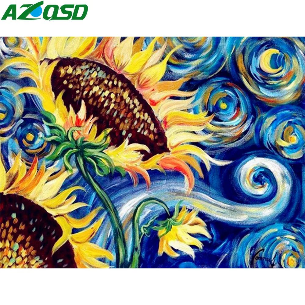 

AZQSD Full Kits Diamond Embroidery Flower Picture Of Rhinestones Needlework Diamond Painting Floral Home Decor Handicrafts