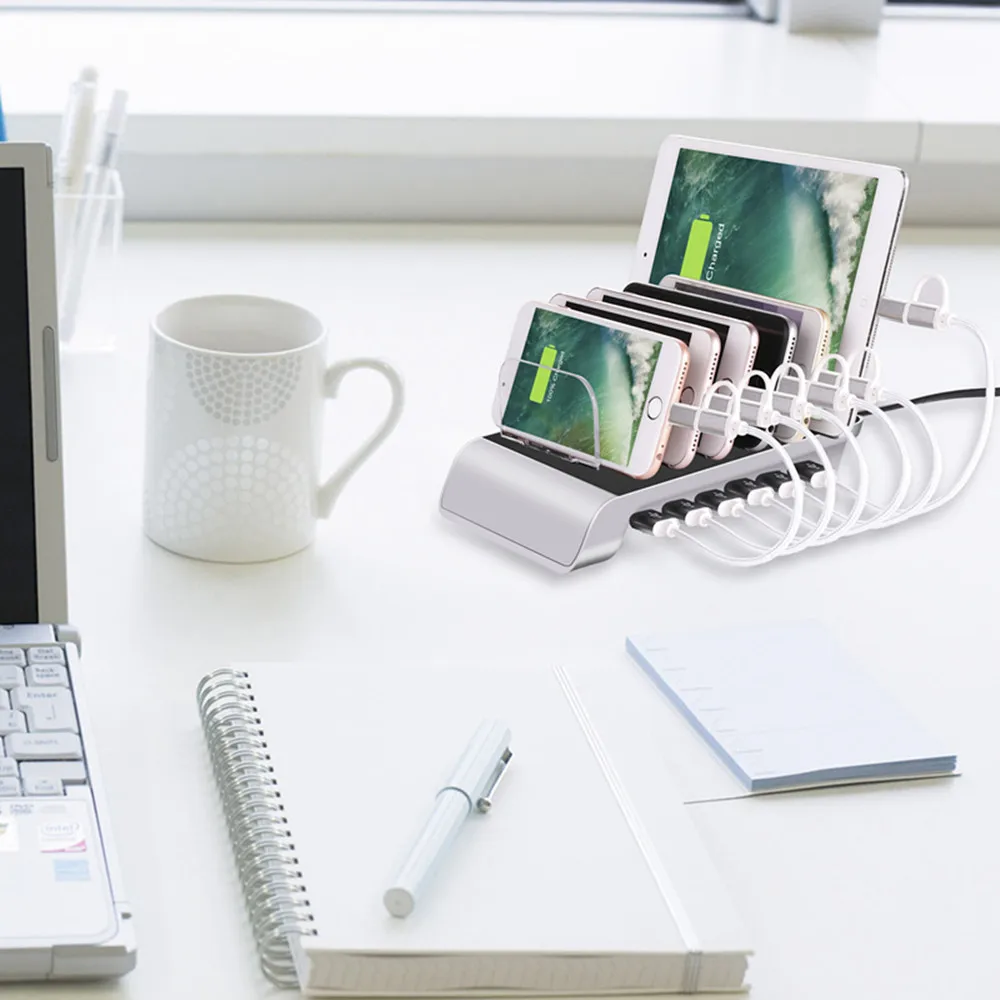 USB Charging station 6 Port  with 6 cables 5V10.2A