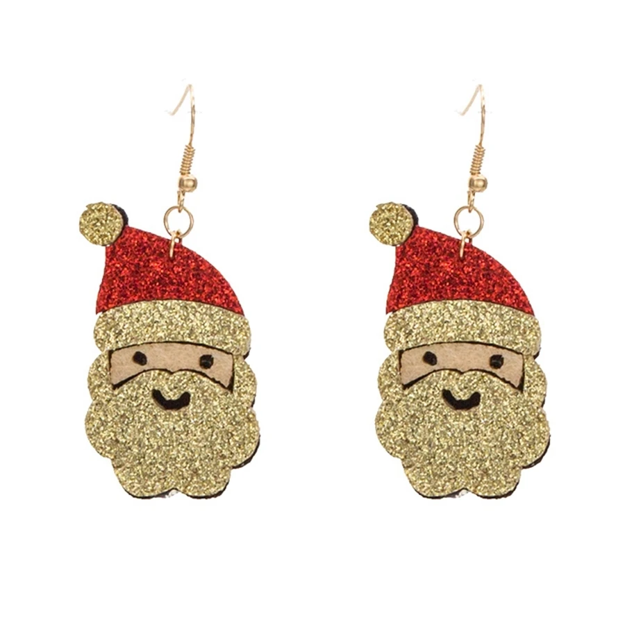 

New Fashion Cartoon Santa Claus Earrings For Women Christmas Gift Jewelry Pendientes Bijoux Femme