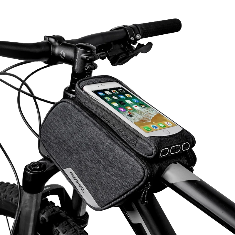 

ROSWHEEL Bicycle Front Top Tube Frame Bag Touch Screen Waterproof Storage Pack