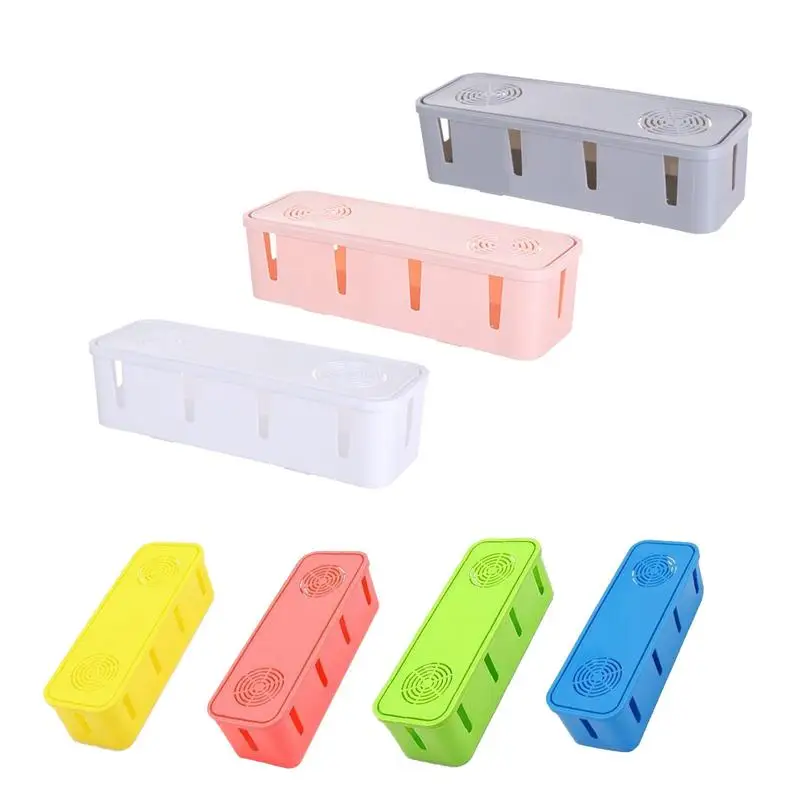 Fashion Safety Socket storage box with lid wire Organizer power cord cable Container cable management case home decor