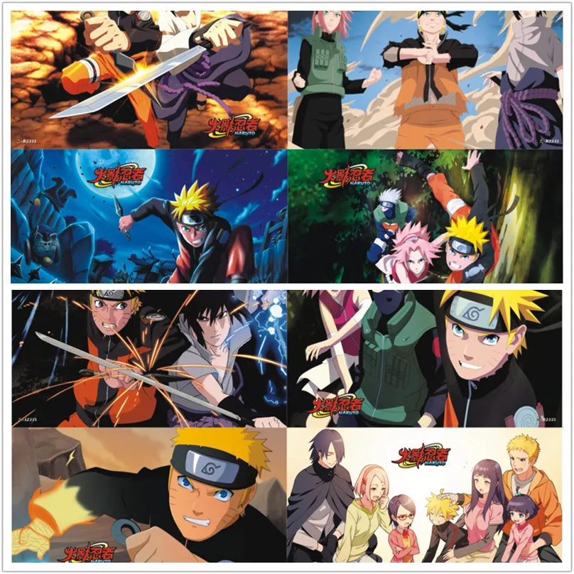 Аниме Uzumaki постер NARUTO Hokage Sasuke Haruno Kakashi Iruka Orochimaru Рисунок 8 шт./компл. Наклейка на