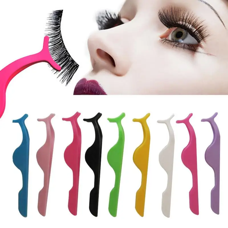 

1PC Eyebrow Tweezer False Eyelashes Extension Applicator Remover Clip Tweezer Nipper Beauty Makeup Tools Random Color