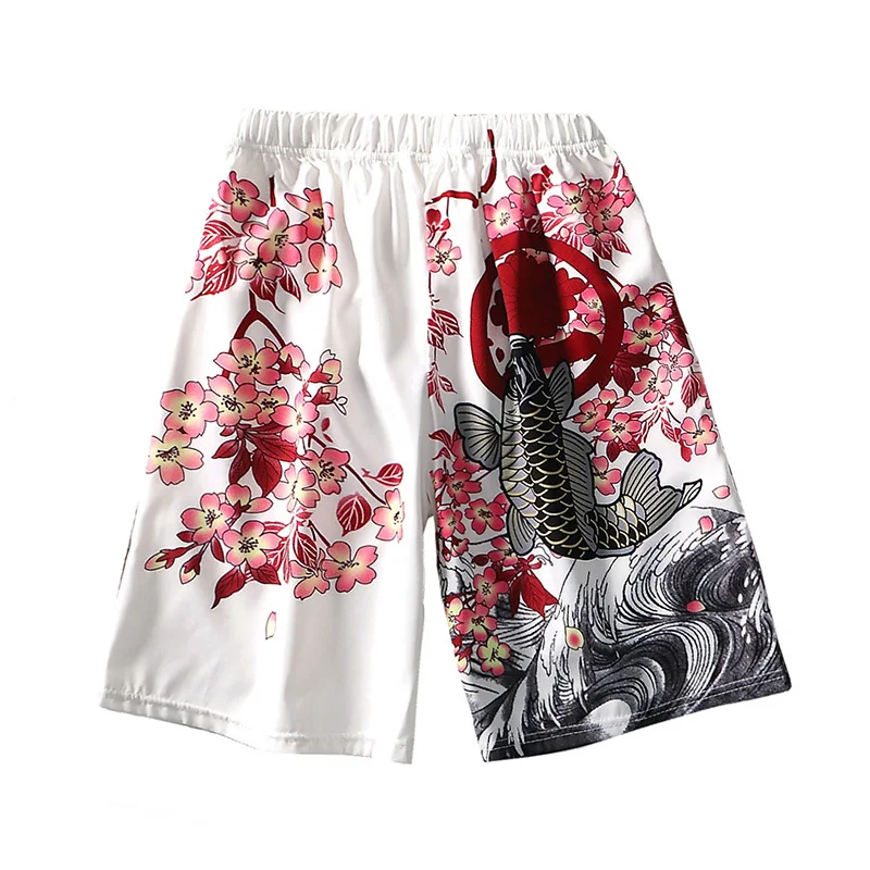 

#4555 Summer Japan Style 3d Printed Thin Quick Dry Streetwear Loose Shorts Men Vintage Short For Men Casual Thin Beach Shorts
