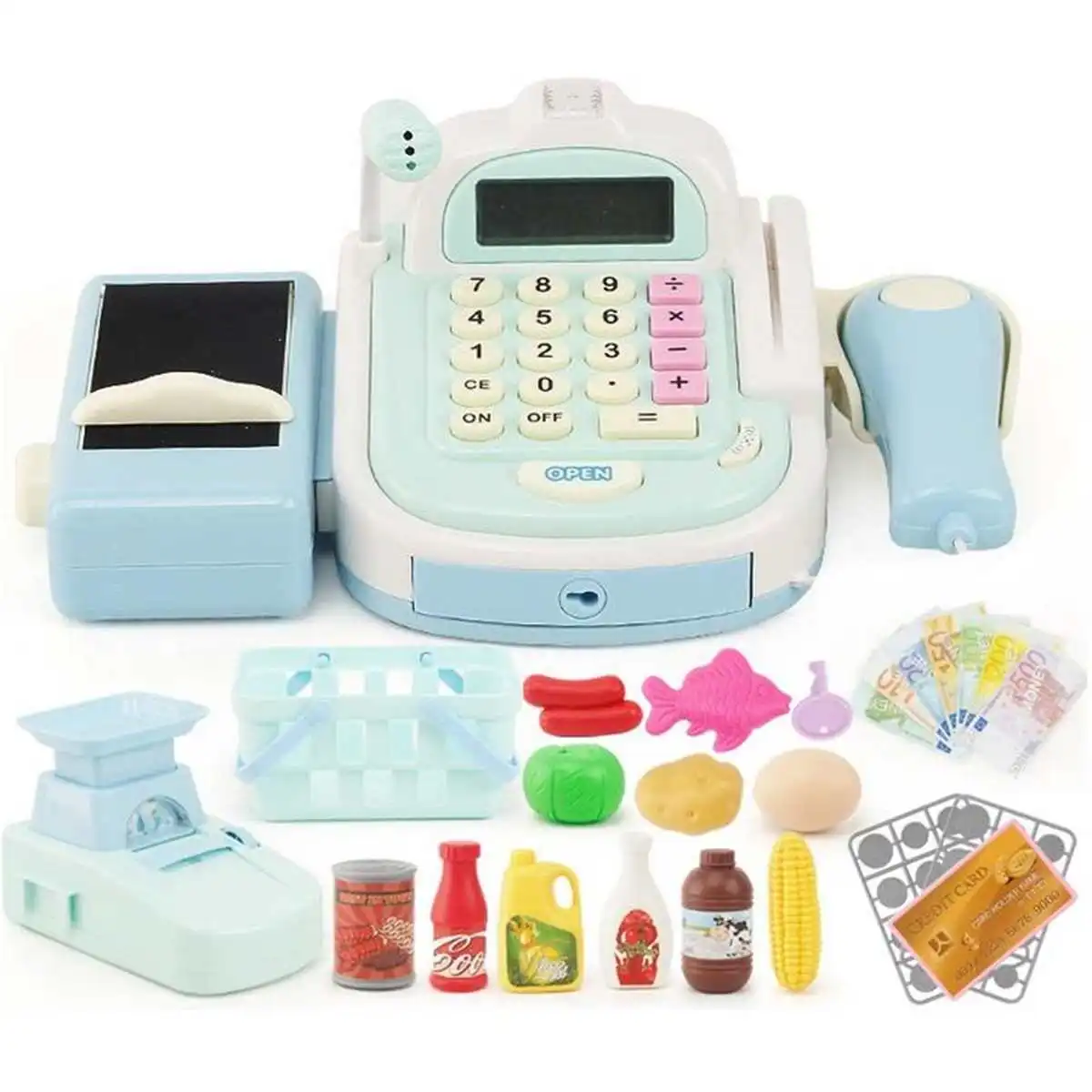 

Plastic Mini Simulated Supermarket Checkout Counter Role Kids Cash Register Cashier Pretend Play Children Early Educational Toy