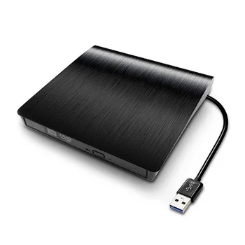 

1pc Portable Black External USB 3.0 DVD RW Aluminum Alloy Plastic CD Writer Drive Reader Player For Laptop