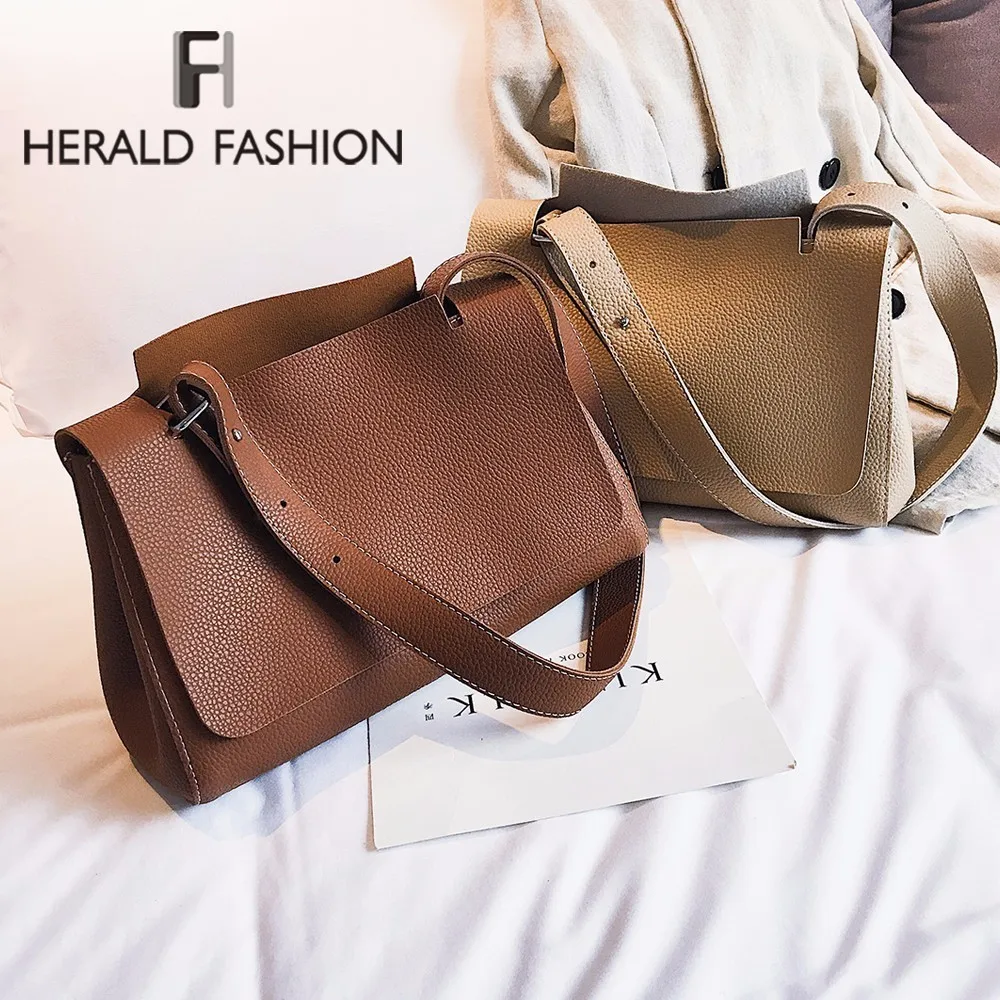

Herald Fashion Women Handbags Quality Leather Female Shoulder Bag Casual Tote TOP-handle bags Ladies' Messenger Crossbody Bag