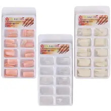 100pcs Coffin Short False Nails Full Cover Stylus False Nails ABS Tips Artificial Nail Art Decorations Women Makeup Nails 3color