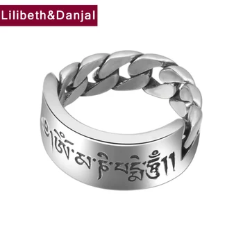 

Black Ring 100% Real 925 Sterling Silver fine jewelry for men women Ethnic Lucky Buddha Mantra Weaving ladies Ring 2018 New R102