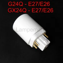 ABS светодиодный G24 к E27 адаптер гнездо галогенная gx24q CFL светильник база конвертер e27 к g24 держатель лампы адаптер 4pin 85-265 в