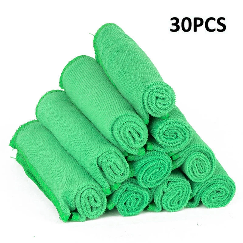  *30x Green Micro Fiber Auto Car Detailing Cleaning Soft Cloth Towel Duster Wash*