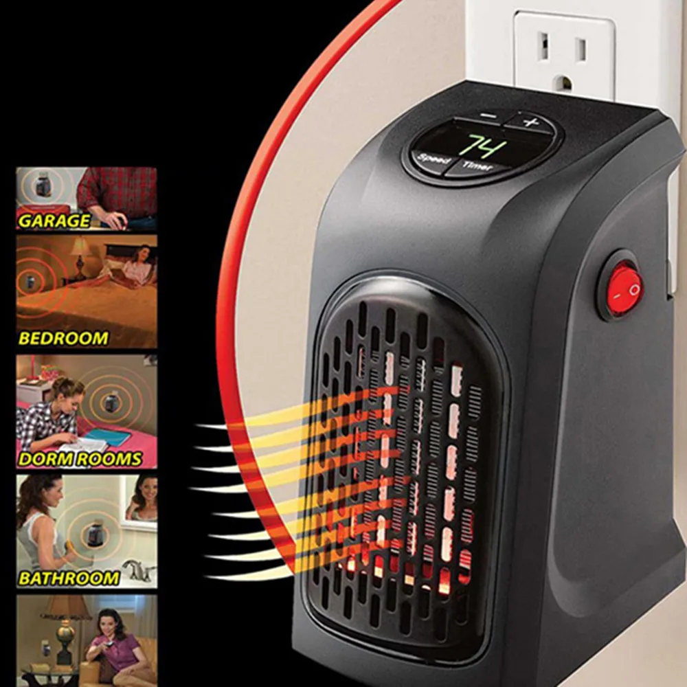 

400W Electric Heater Mini Fan Heater Desktop Household Wall Handy Heating Stove Radiator Warmer Machine for Winter
