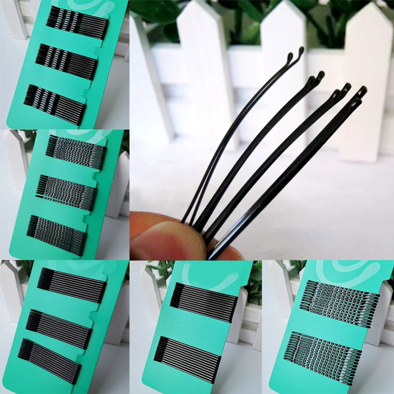 

For Women Girls Hairdressing Accessories Black Flat/Wavy/Curved Hairpins Gifts Bobby Pins Party 1Set Barrettes Hair Clips