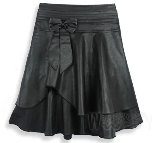 Новая весенняя кожаная женская короткая бюст юбка высокая талия PU Маленькая кожаная юбка плиссированная юбка