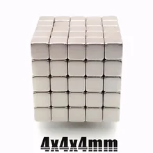 125 шт. 4x4x4 небольшой Неодимовый Магнит куб 4 мм N35 супер сильный, мощный магнитный блок магнитов бак куб, головоломка Сделай сам! неодим-железо-боровые квадратной формы