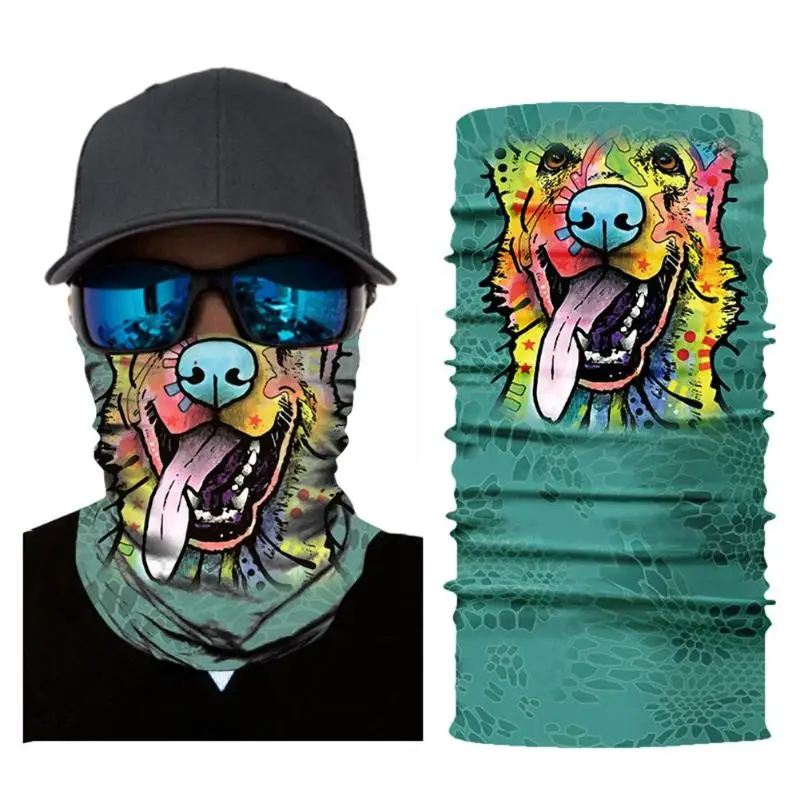 

20 New Bike Half Face Snowboard Mask Breathable Anti-UV 3D Aniaml Dog Tiger Windproof Cycling Skull Mask Neck Bicycle Balaclava