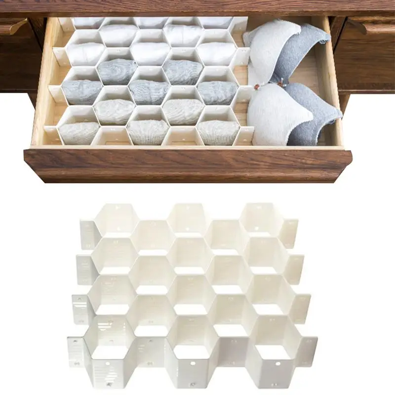 6/12x Honeycomb Drawer Organizer for Underwear Plastics Lattice