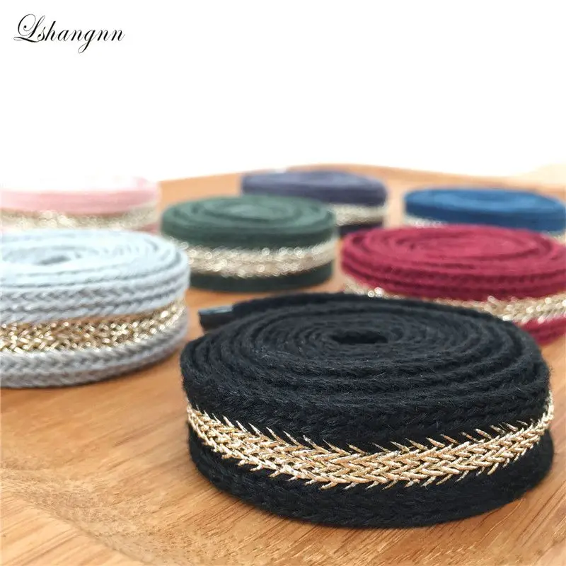 

Lshangnn 9 Colors 2cm Bullion Ribbon Stiching Tape Woven Ribbon With Herringbone DIY Webbing Belt Garment Accessories 10Yards