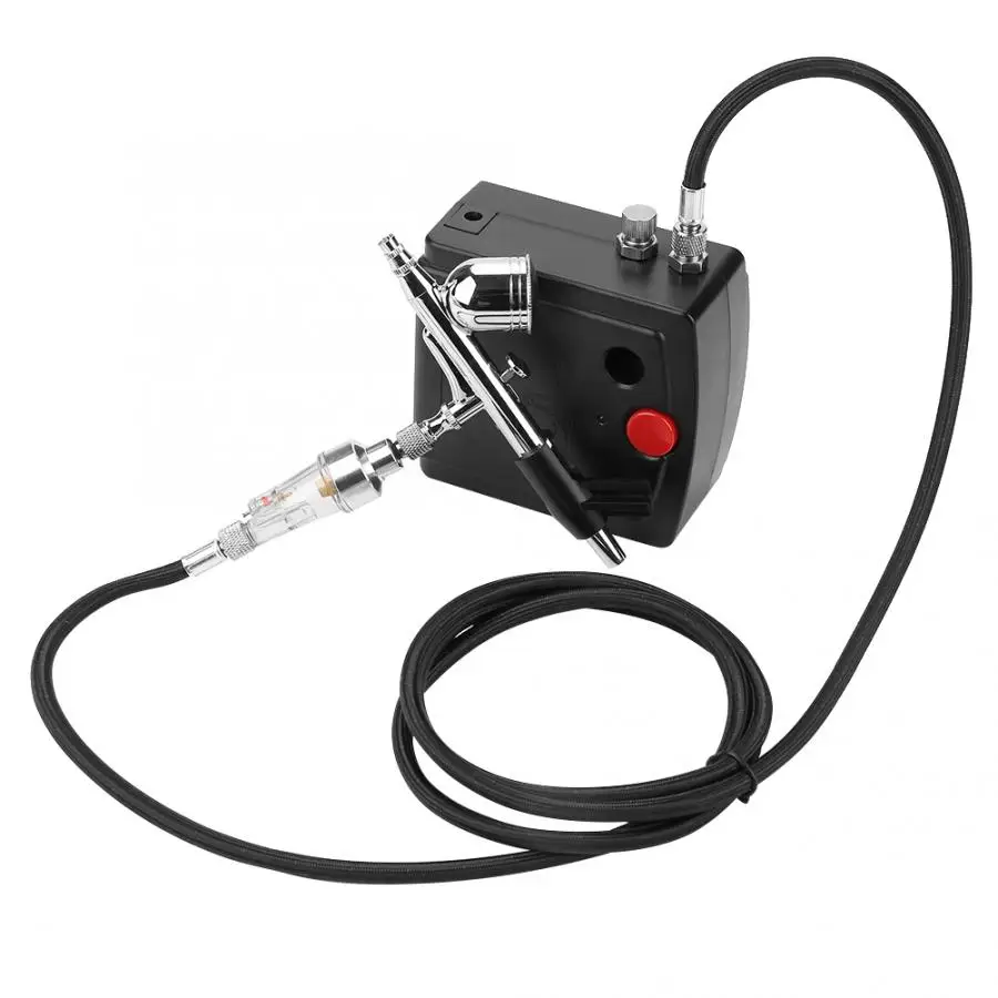 0,2 мм комплект аэрографа двойного действия черный насос распылитель воздуха кисть пистолет набор G-130A Аэрограф искусственные ногти татуировки набор инструментов