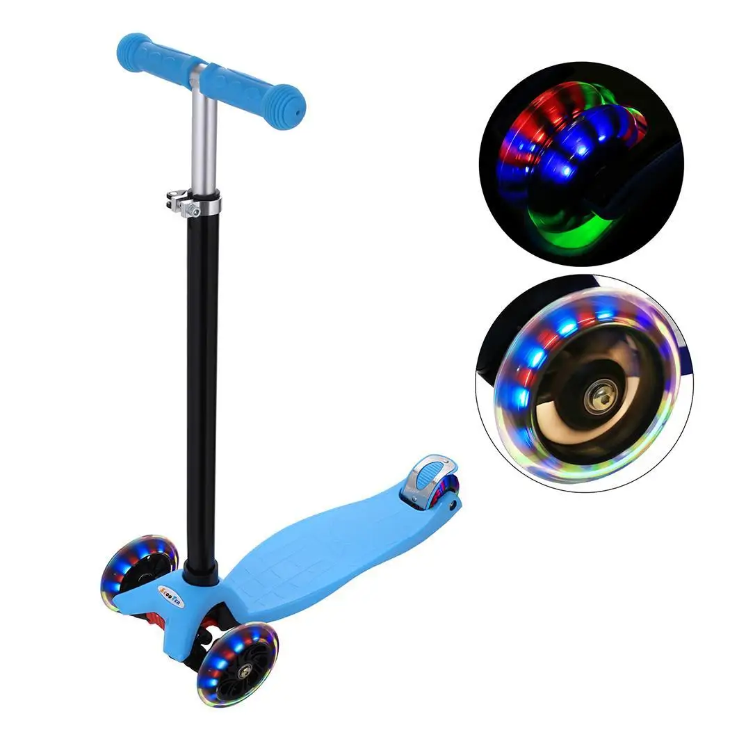 

Colorful Flash Roller Scooter Skating cricket New Aluminum Alloy Kick Scooter T Style Handle Bar Best Gifts for Children Kids